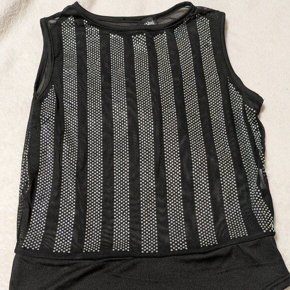 Rhinestone Lines See-through Bodysuit / Lingerie - Picture 2 of 3